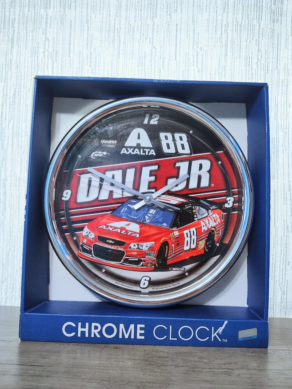 Dale Jr. 88 Axalta Chrome Wall Clock